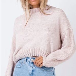 NWOT RAINY NIGHTS MOCK NECK SWEATER BEIGE